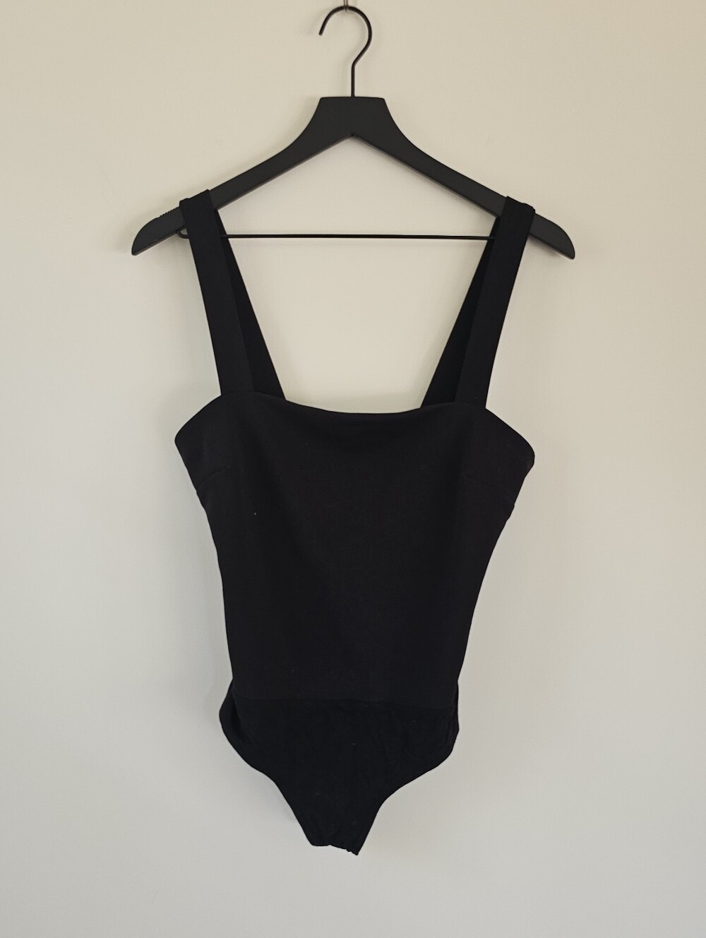 Lulu's Black Square Neck Tank Bodysuit